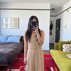 Vintage Linen Midi Dress